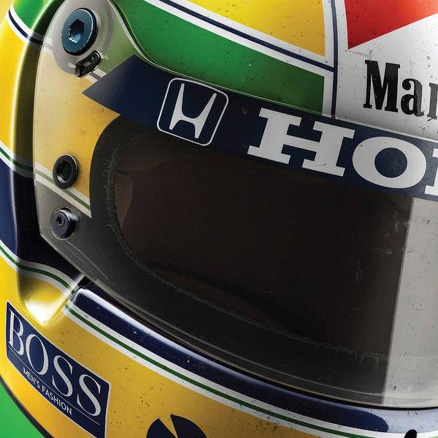 McLaren MP4/4 Ayrton Senna Helmet San Marino GP 1988 Print Poster