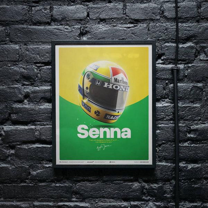 McLaren MP4/4 Ayrton Senna Helmet San Marino GP 1988 Print Poster