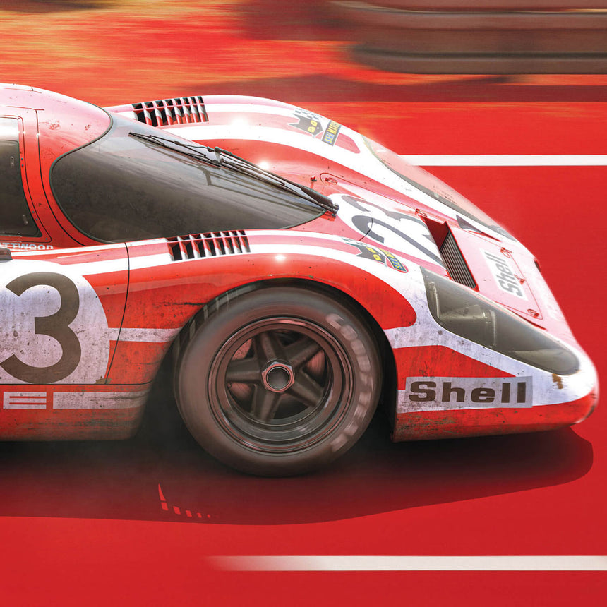 Porsche 917 KH 1970 100th Anniversary 24h Le Mans Poster Hans Herrmann, Richard Attwood