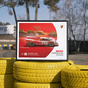 Porsche 917 KH 1970 100th Anniversary 24h Le Mans Poster Hans Herrmann, Richard Attwood