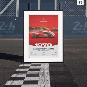 Porsche 917 KH 1970 100th Anniversary 24h Le Mans Poster Hans Herrmann, Richard Attwood