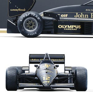 Team Lotus Type 97T 1985 Blueprint Lotus Poster Ayrton Senna, Elio de Angelis