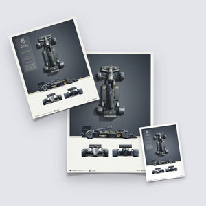 Team Lotus Type 97T 1985 Blueprint Lotus Poster Ayrton Senna, Elio de Angelis