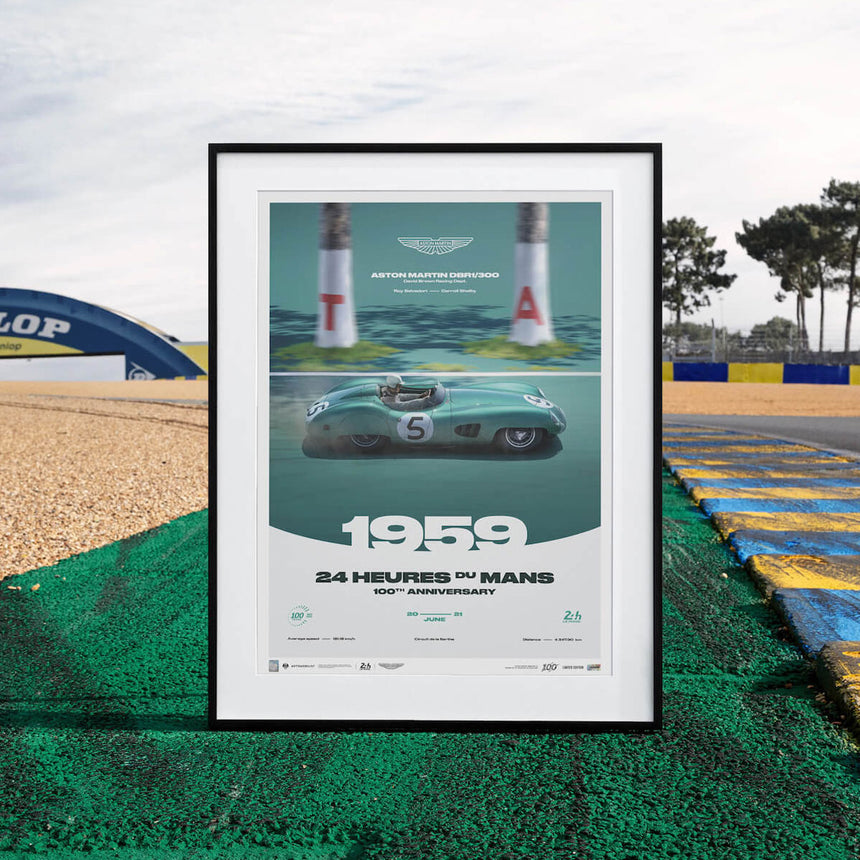 Aston Martin DBR1/300 | 1959 100th Anniversary | 24h Le Mans Poster