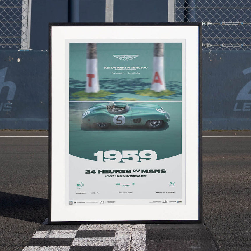 Aston Martin DBR1/300 | 1959 100th Anniversary | 24h Le Mans Poster