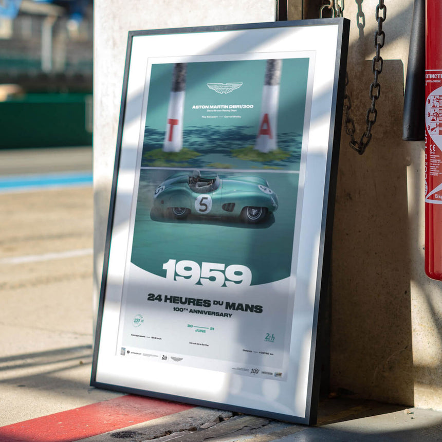 Aston Martin DBR1/300 | 1959 100th Anniversary | 24h Le Mans Poster