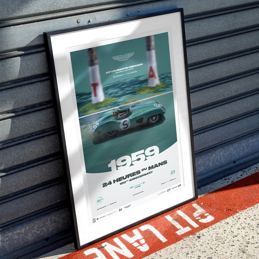 Aston Martin DBR1/300 | 1959 100th Anniversary | 24h Le Mans Poster