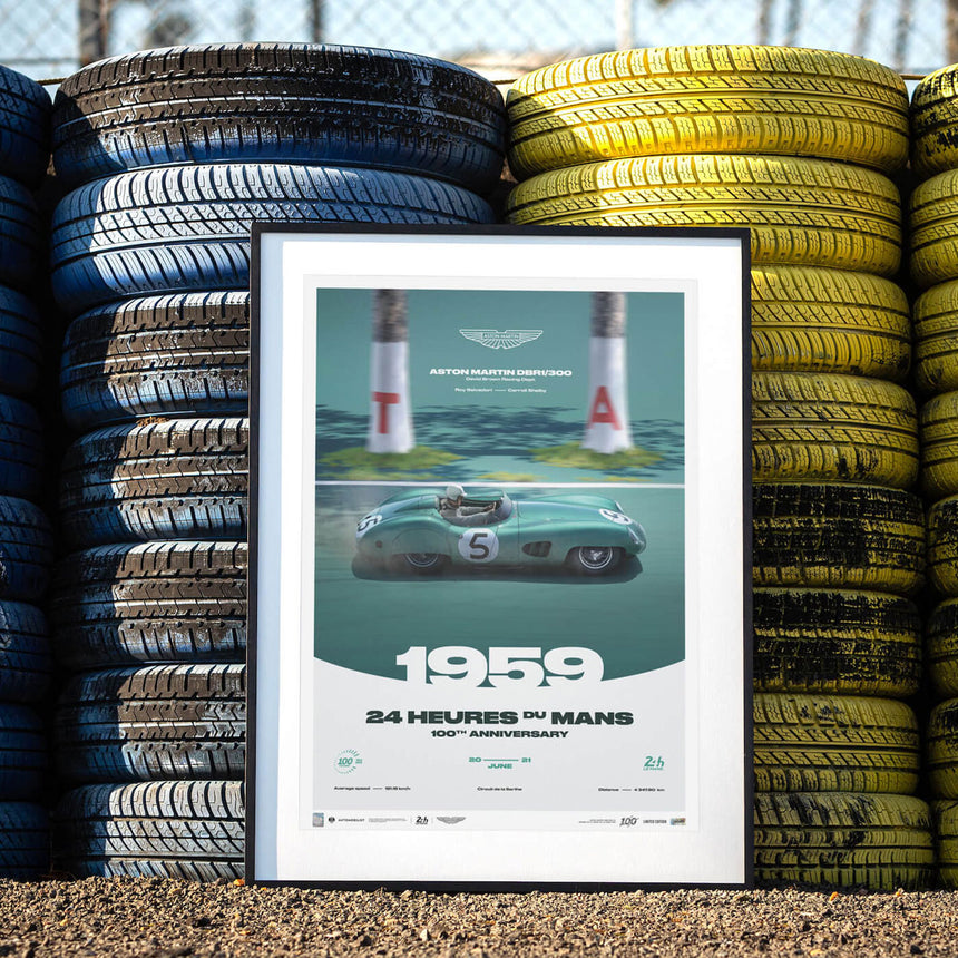 Aston Martin DBR1/300 | 1959 100th Anniversary | 24h Le Mans Poster
