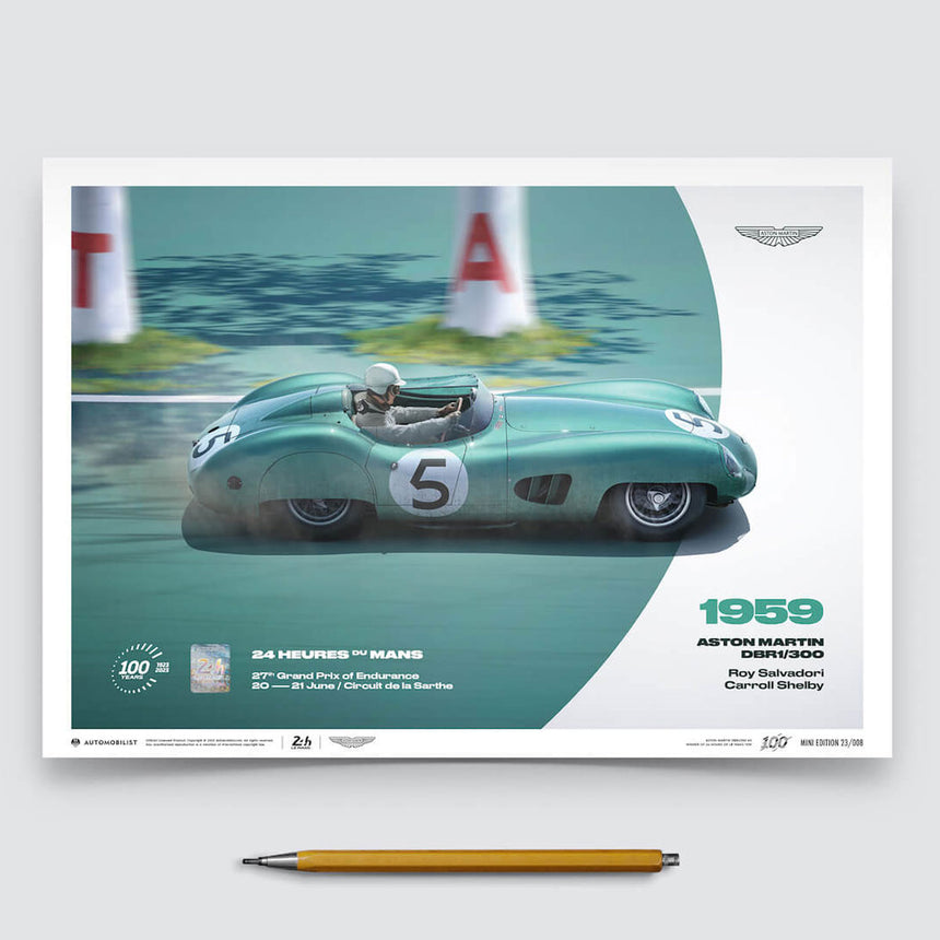 Aston Martin DBR1/300 | 1959 100th Anniversary | 24h Le Mans Poster