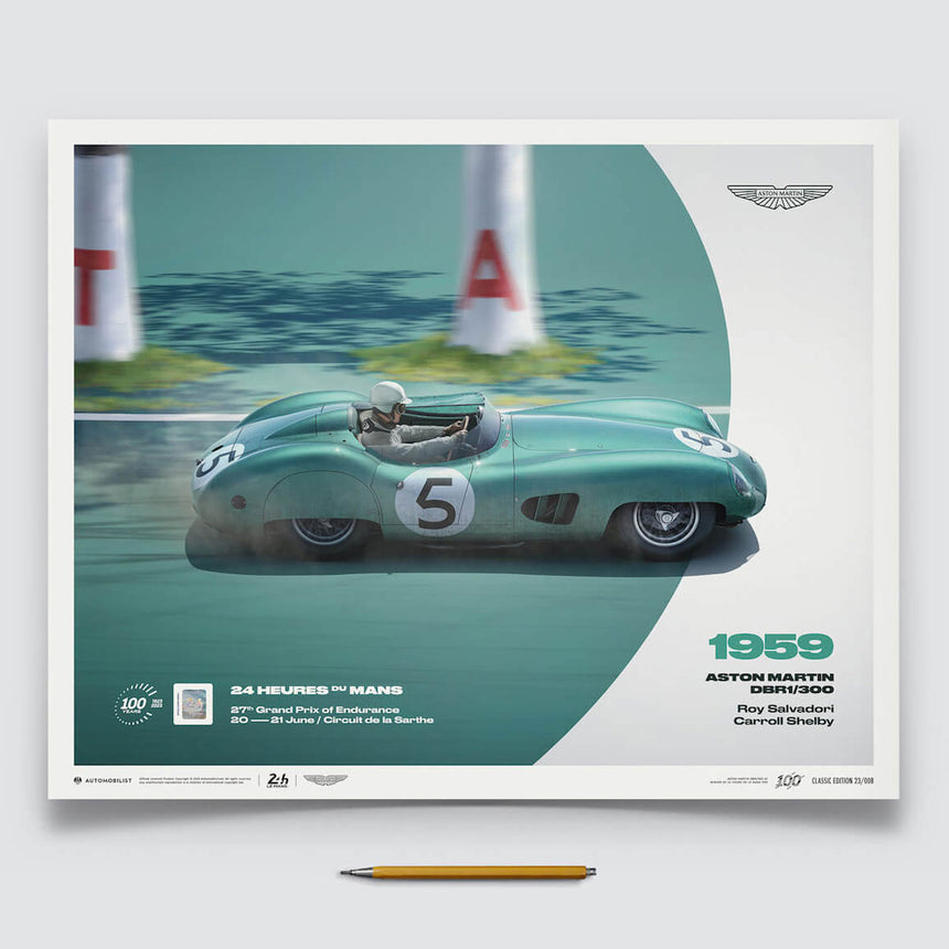 Aston Martin DBR1/300 | 1959 100th Anniversary | 24h Le Mans Poster