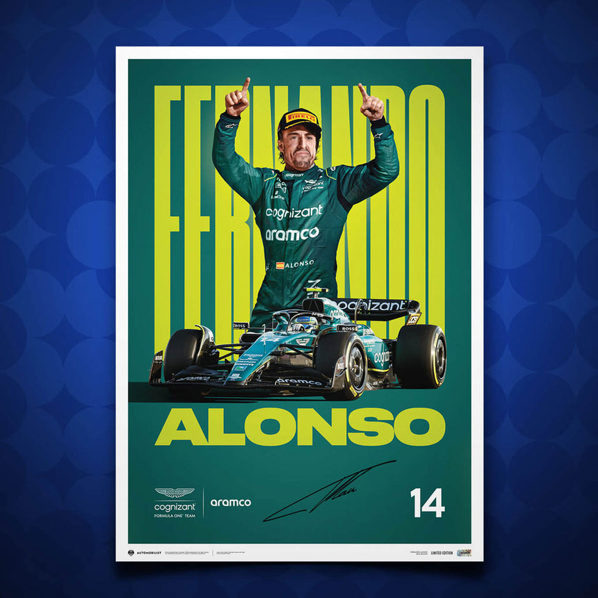 Fernando Alonso 2023 Aston Martin Aramco Cognizant Formula One™ Team Official Event Poster