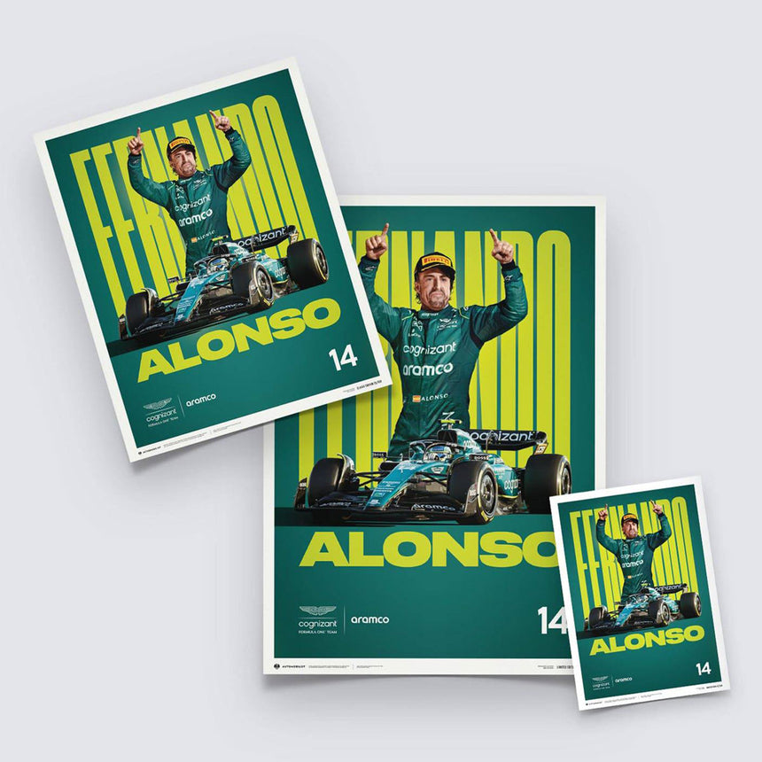 Fernando Alonso 2023 Aston Martin Aramco Cognizant Formula One™ Team Official Event Poster