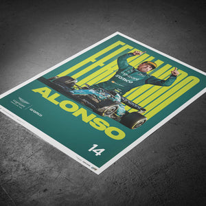 Fernando Alonso 2023 Aston Martin Aramco Cognizant Formula One™ Team Official Event Poster