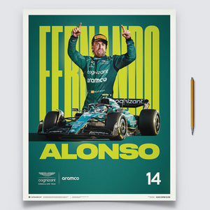 Fernando Alonso 2023 Aston Martin Aramco Cognizant Formula One™ Team Official Event Poster