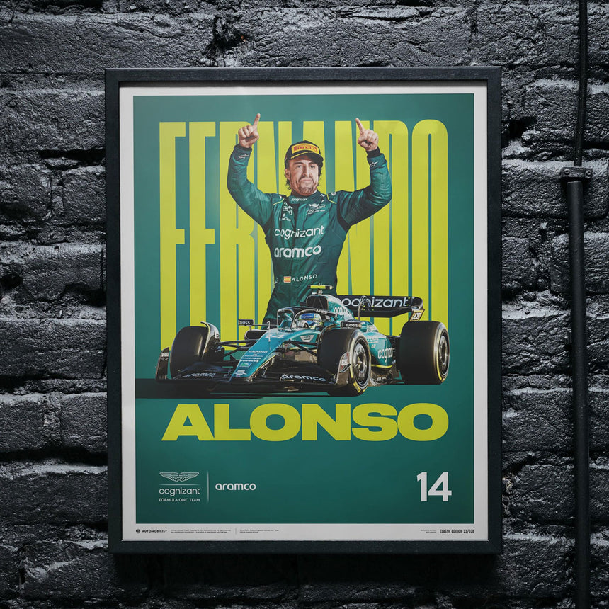 Fernando Alonso 2023 Aston Martin Aramco Cognizant Formula One™ Team Official Event Poster