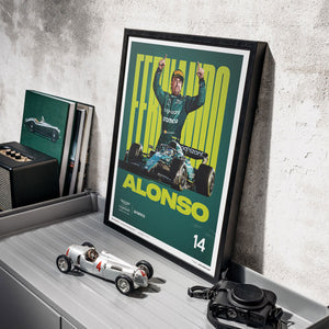 Fernando Alonso 2023 Aston Martin Aramco Cognizant Formula One™ Team Official Event Poster
