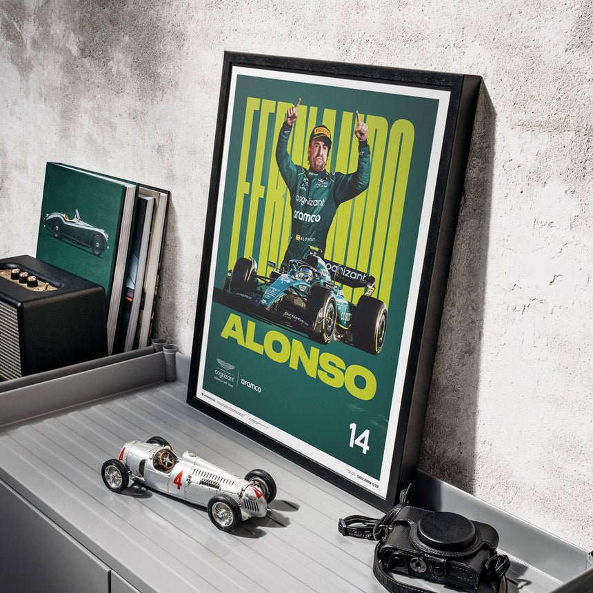 Fernando Alonso 2023 Aston Martin Aramco Cognizant Formula One™ Team Official Event Poster