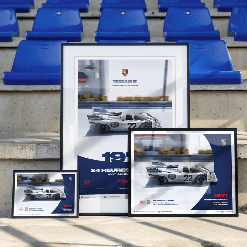Porsche 917 KH 1971 100th Anniversary 24h Le Mans Poster Gijs van Lennep, Helmut Marko