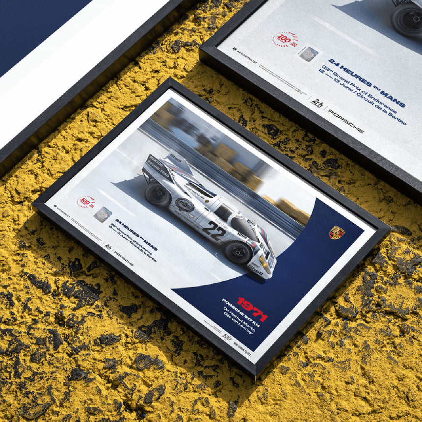 Porsche 917 KH 1971 100th Anniversary 24h Le Mans Poster Gijs van Lennep, Helmut Marko