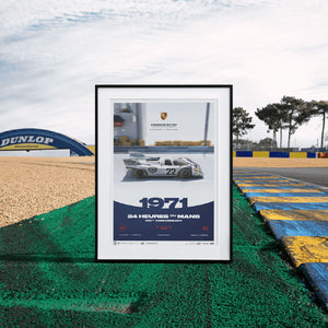 Porsche 917 KH 1971 100th Anniversary 24h Le Mans Poster Gijs van Lennep, Helmut Marko
