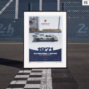 Porsche 917 KH 1971 100th Anniversary 24h Le Mans Poster Gijs van Lennep, Helmut Marko