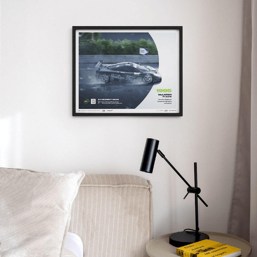 McLaren F1 GTR 1995 100th Anniversary 24h Le Mans Poster J Lehto, Masanori Sekiya, Yannick Dalmas