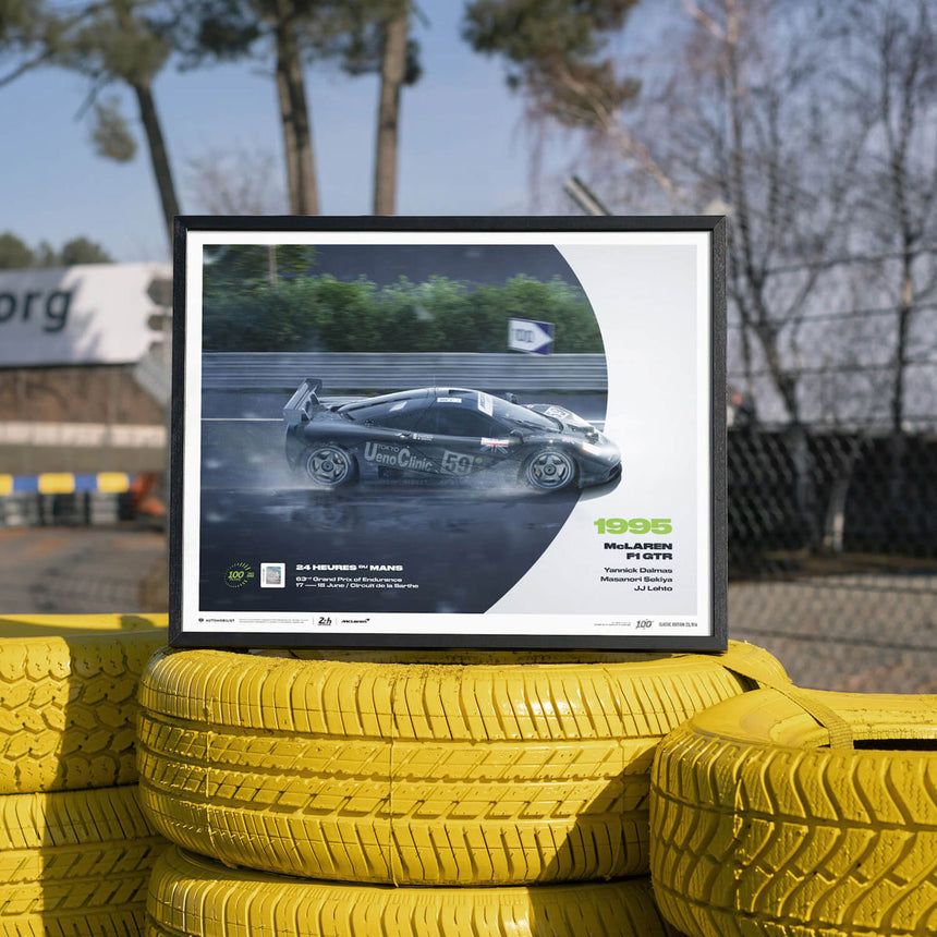 McLaren F1 GTR 1995 100th Anniversary 24h Le Mans Poster J Lehto, Masanori Sekiya, Yannick Dalmas