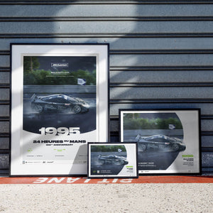 McLaren F1 GTR 1995 100th Anniversary 24h Le Mans Poster J Lehto, Masanori Sekiya, Yannick Dalmas