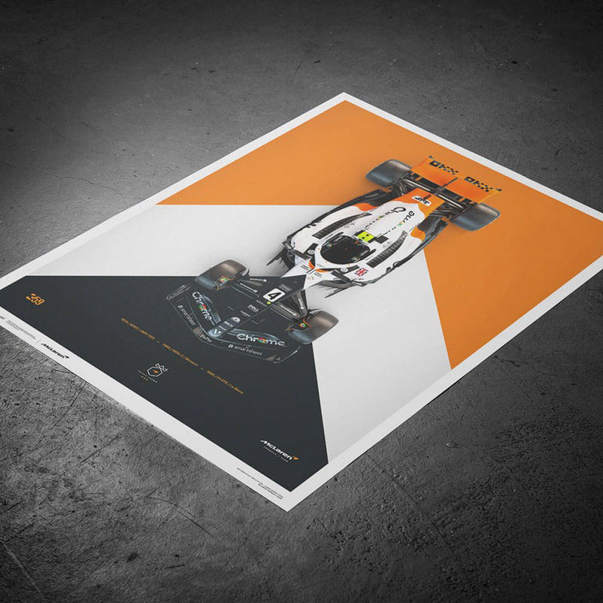 McLaren Formula 1 Lando Norris Triple Crown Livery 60th Anniversary 2023 Print Poster