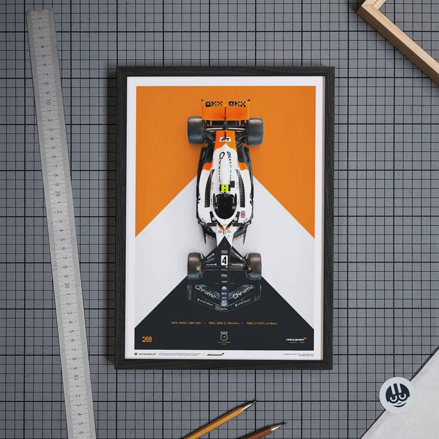 McLaren Formula 1 Lando Norris Triple Crown Livery 60th Anniversary 2023 Print Poster