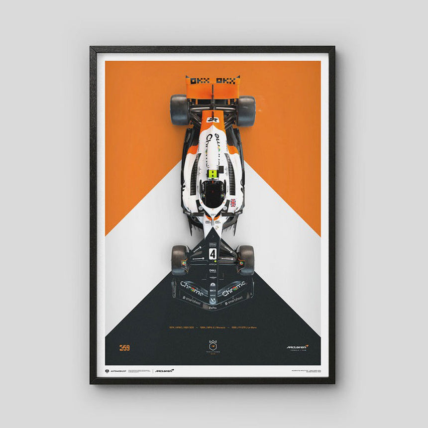 McLaren Formula 1 Lando Norris Triple Crown Livery 60th Anniversary 2023 Print Poster