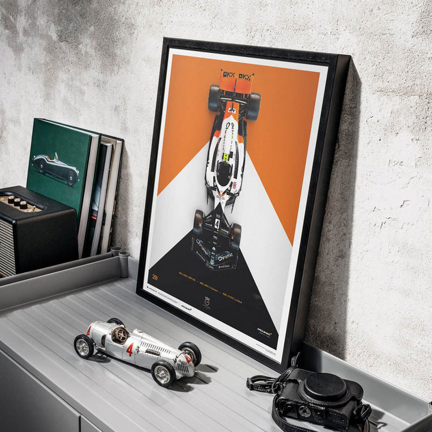 McLaren Formula 1 Lando Norris Triple Crown Livery 60th Anniversary 2023 Print Poster