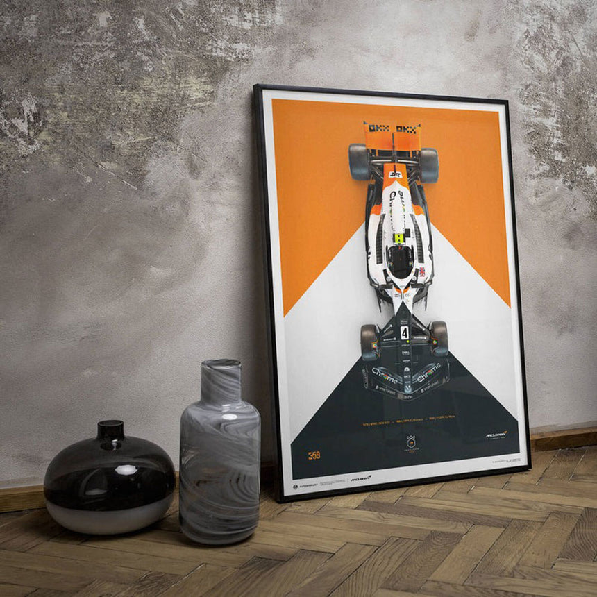 McLaren Formula 1 Lando Norris Triple Crown Livery 60th Anniversary 2023 Print Poster