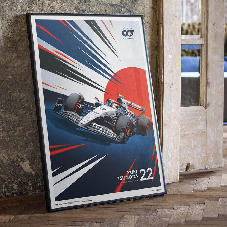 Scuderia AlphaTauri #22 Yuki Tsunoda 2023 Print Poster