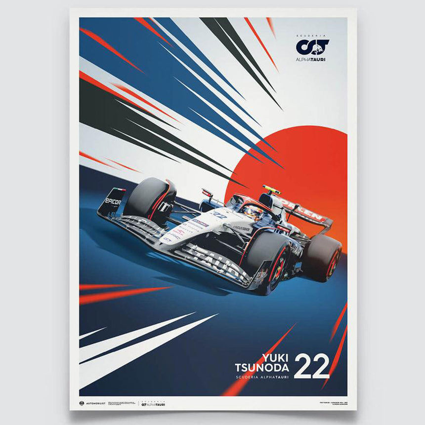Scuderia AlphaTauri #22 Yuki Tsunoda 2023 Print Poster