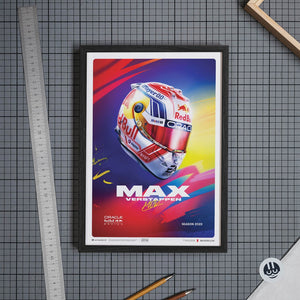 Oracle Red Bull Racing Max Verstappen Helmet 2023 Print Poster