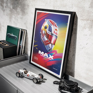 Oracle Red Bull Racing Max Verstappen Helmet 2023 Print Poster
