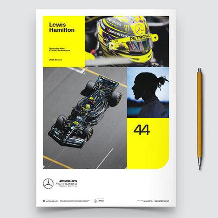Mercedes AMG Petronas F1 Team Lewis Hamilton 2023 Print Poster