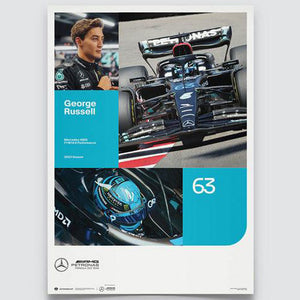 Mercedes AMG Petronas F1 Team George Russell #63 2023 Print Poster