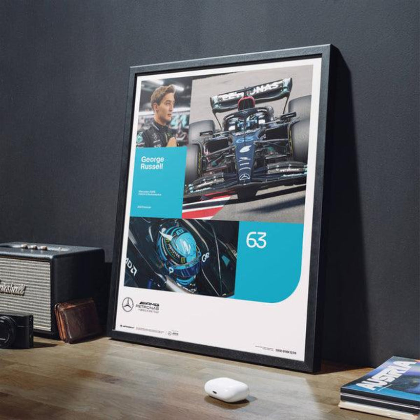 Mercedes AMG Petronas F1 Team George Russell #63 2023 Print Poster