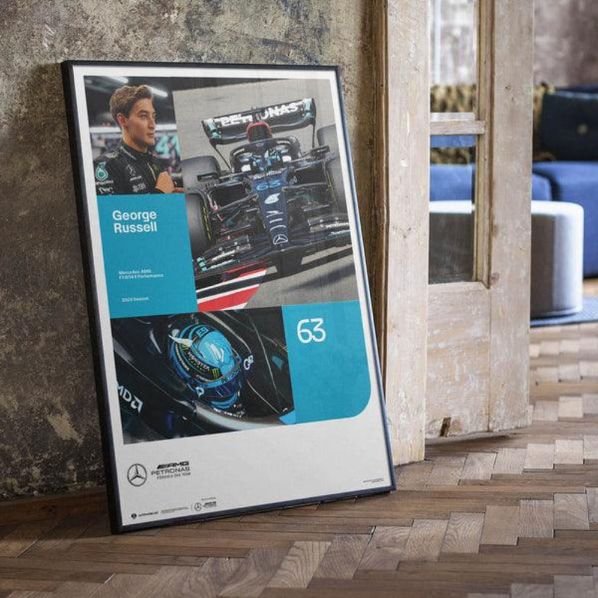 Mercedes AMG Petronas F1 Team George Russell #63 2023 Print Poster