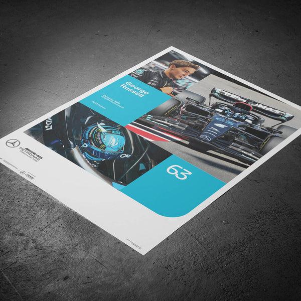 Mercedes AMG Petronas F1 Team George Russell #63 2023 Print Poster