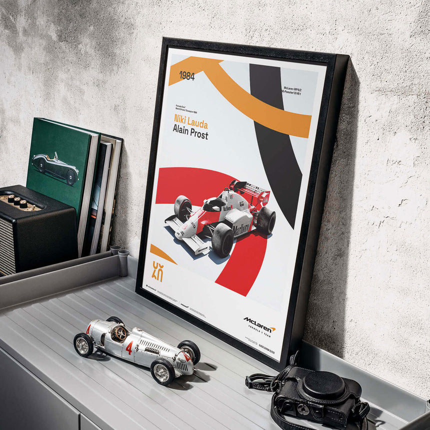 McLaren Racing MP4/2 1984 60th Anniversary McLaren Poster Alain Prost, Niki Lauda