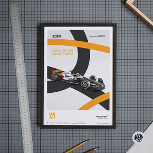 McLaren Racing MCL60 2023 60th Anniversary McLaren Poster Lando Norris, Oscar Piastri