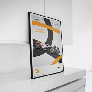 McLaren Racing MCL60 2023 60th Anniversary McLaren Poster Lando Norris, Oscar Piastri