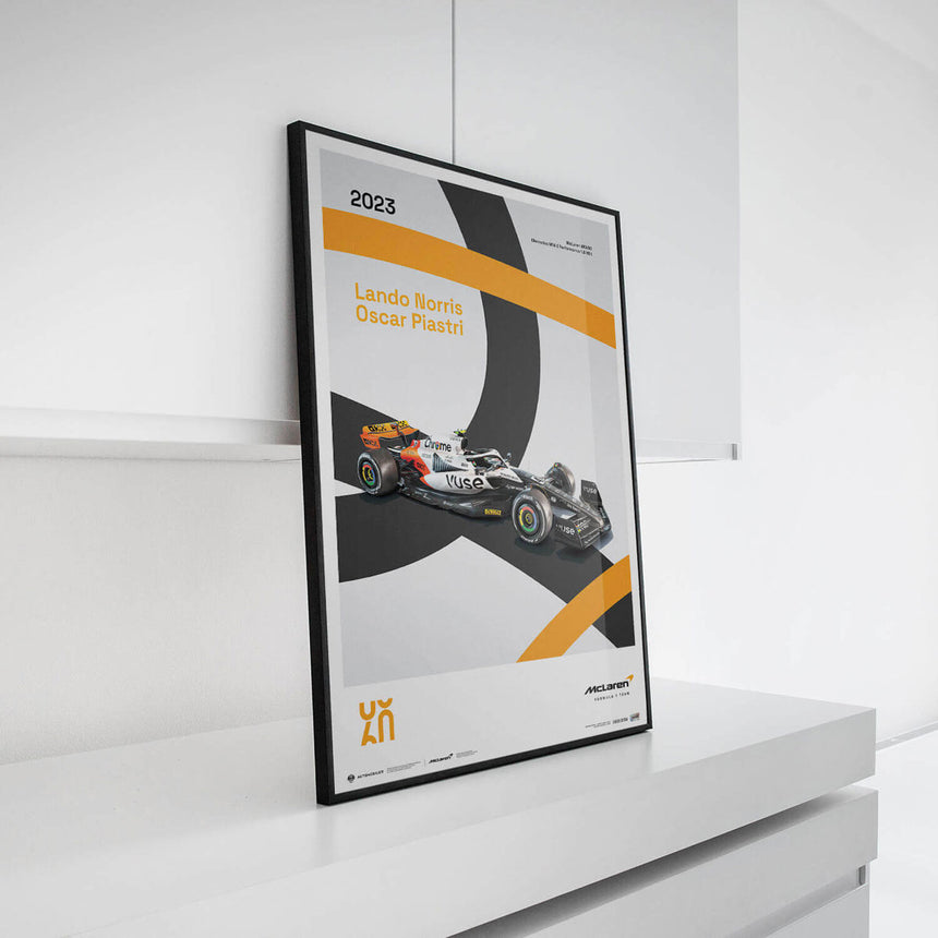 McLaren Racing MCL60 2023 60th Anniversary McLaren Poster Lando Norris, Oscar Piastri