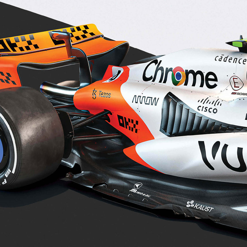 McLaren Racing MCL60 2023 60th Anniversary McLaren Poster Lando Norris, Oscar Piastri