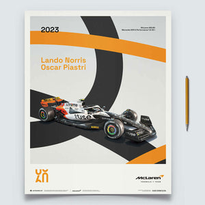 McLaren Racing MCL60 2023 60th Anniversary McLaren Poster Lando Norris, Oscar Piastri
