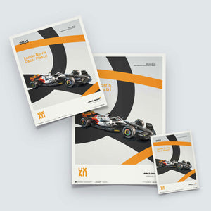 McLaren Racing MCL60 2023 60th Anniversary McLaren Poster Lando Norris, Oscar Piastri