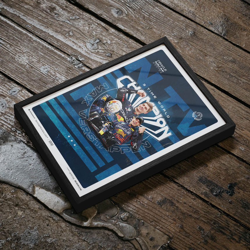 Red Bull Racing Max Verstappen Drivers Champion 2023 Print Poster